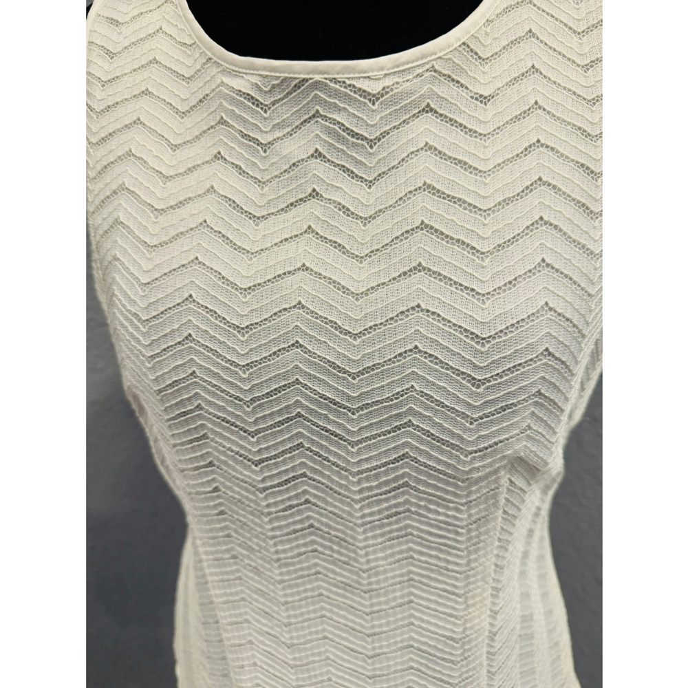 Banana Republic White Zip Back Tank Top Size 8 - Picture 2 of 11